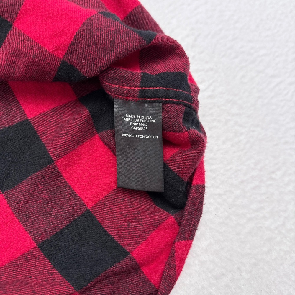 Dravus Flannel Shirt Mens Size Large Red Black Buffalo Plaid Button Up Workwear - Picture 7 of 10